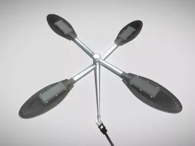 Sci-Fi Street Light 14 version 9 5m with pole 2 Low-poly 3D model