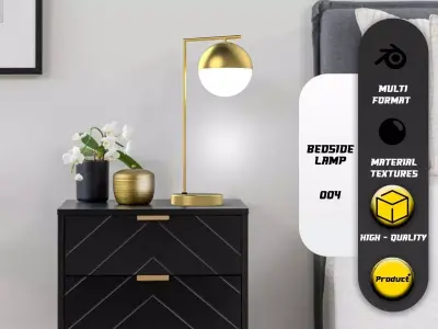 Bed Side Lamp 004 Low-poly 3D model