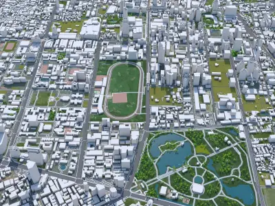 Bangkok Downtown Low-poly 3D model