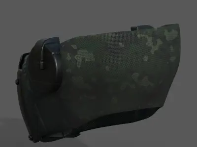 Gas mask respirator scifi futuristic 3d  Low-poly 3D model 10