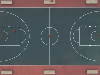 Street Basketball court  Low-poly 3D model