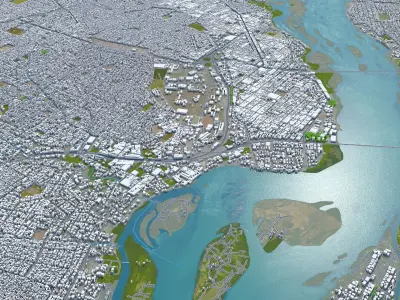 Bamako Mali 30km Low-poly 3D model
