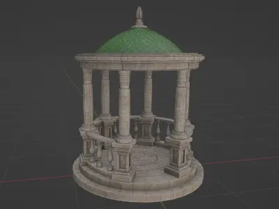 Rotunda 1 gazebo Free low-poly 3D model