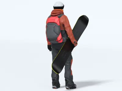  Male Snowboarder Animated HQ Standard License 
