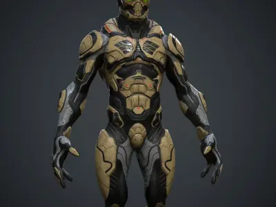 Sci-fi Character for Game Low-poly 3D model