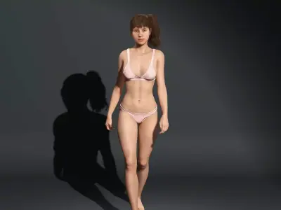 Realistic 3D Young Woman High-Detail Character Model 3D model