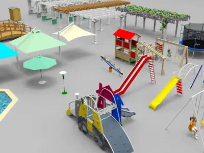 Parks and Gardens  Low-poly 3D model