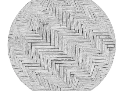 Photorealistic PBR Material - Old Herringbone Wood Texture