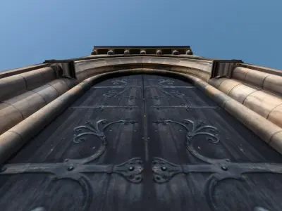 Medieval door Low-poly 3D model