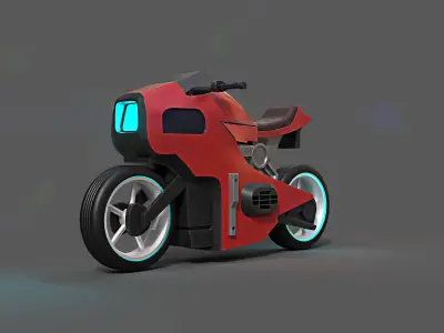Sci-fi Bike Game Ready 4 3D model