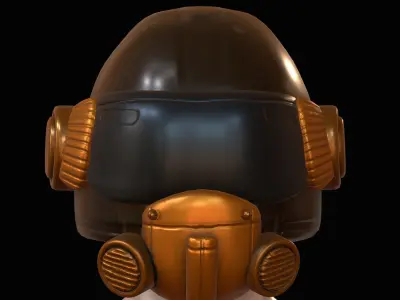 Helmet plastic mask protection isolated plastic scifi  Low-poly 3D model