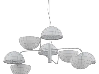 Elisabeth chrome chandelier with six lights 3D model