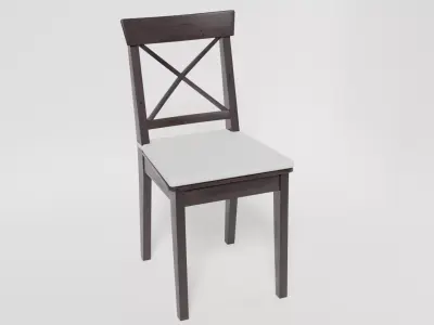 Dark wood chair  3D model