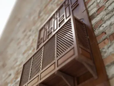 Arabic  Window Mashrabiya 3D model