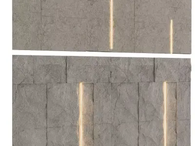 3D model of outdoor stone background wall 3D model