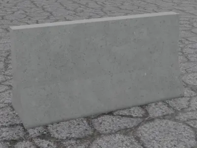 Concrete Road Barrier Low-poly 3D model