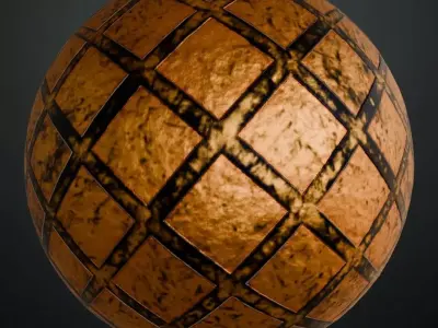 Orange Metal Plate PBR Seamless Texture