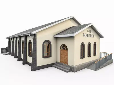 Church Building Low-poly 3D model