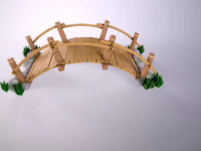Wood Bridge 3d model Low-poly 3D model