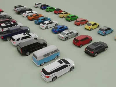  collection of 30 low poly cars 