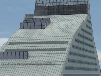 Nacionala Biblioteka - Latvian National Library in Riga Low-poly 3D model