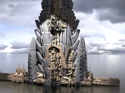 Sci-Fi City Royal  Pyramid Tower Kit bash 3D model