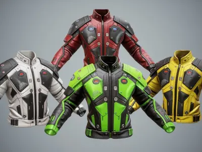 Sci-Fi Jacket p01 Low-poly 3D model