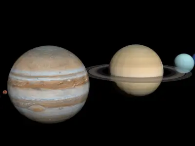 8K PBR Solar System Planets Low-poly 3D model