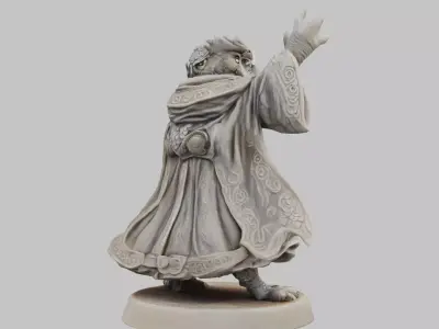 Owl Mage Figurine Low-poly 3D model