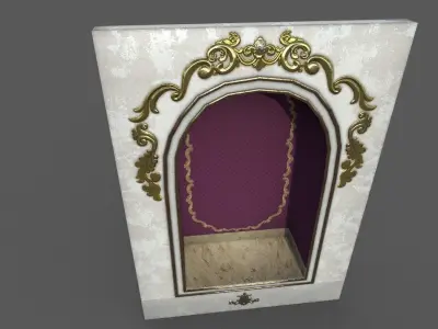 Old white plaster Wall hole Low-poly 3D model