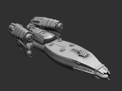 Spaceship 3D print model 2