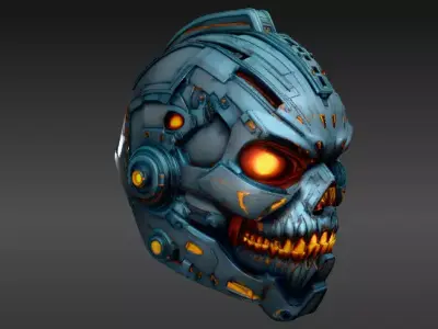 Cyber Pumpkin 3D Model Futuristic Sci-Fi Jack-O-Lantern 3D model