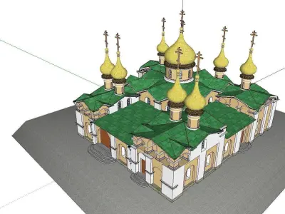 Architecture-Religion-God-Culture-Temple-0143 church with gol... 3D model