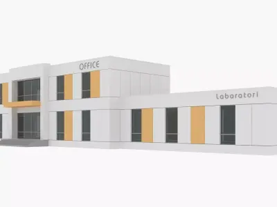 office yellow Low-poly 3D model