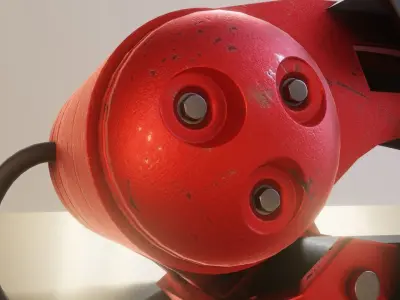 Industrial Robot Arm Basic Version Low-poly 3D model