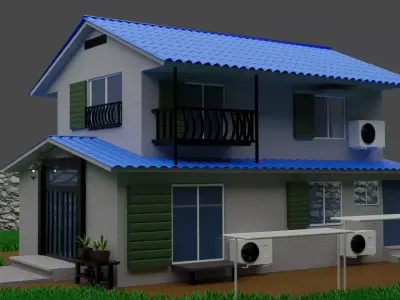 Japanese House Model Free 3D model