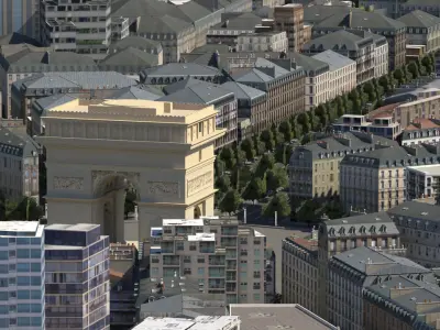 Arc De Triomphe Paris Low-poly 3D model