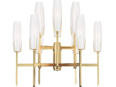 ARTERIORS brass chandelier with glass shades 3D model