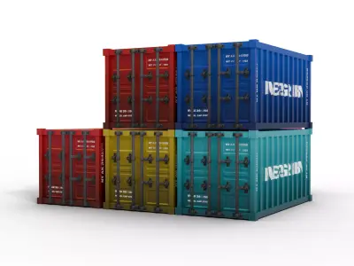 Container Stylized - LowPoly Low-poly 3D model