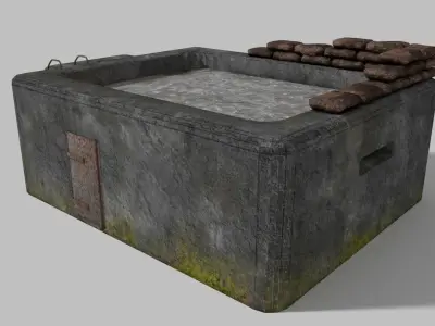 WW II bunker Low-poly 3D model