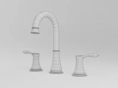 Double handed bathroom faucet 3D model