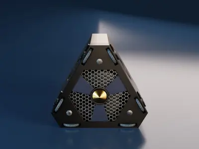Sci-Fi triangular Power Generator Low-poly 3D model