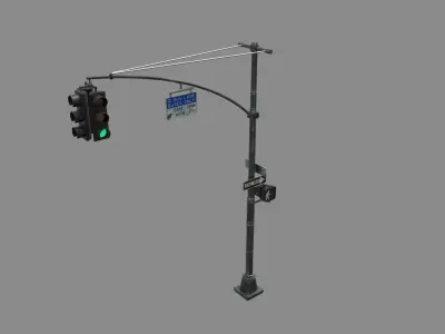 LowPoly Traffic light Low-poly 3D model