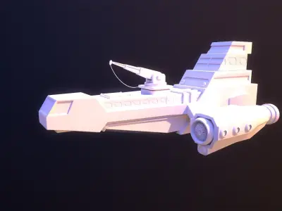 Industrial Spaceship Low-poly 3D model