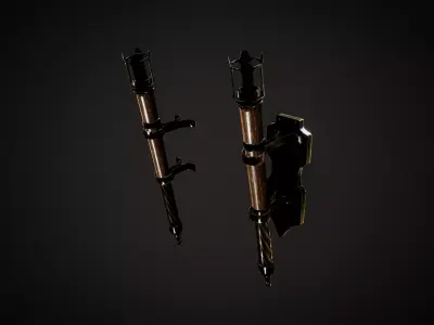 Old Torch Low-poly 3D model