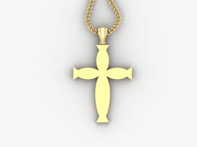 Light Gold 18K Cross Pendant 1CP063 3D print model purchase