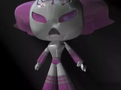 ProtoGirl Robot Character Female RIGGED Low-poly 3D model