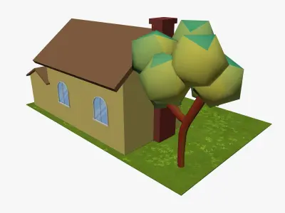Cartoon House 3 Low-poly 3D model
