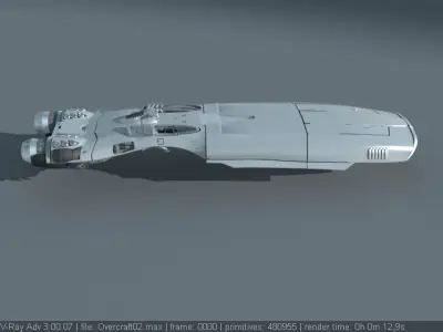 Hovercraft futuristic looking vehicle 3D model