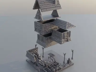Mason House Tabletop Terrain 25 mm 3D print model